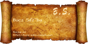 Bucz Sába névjegykártya
